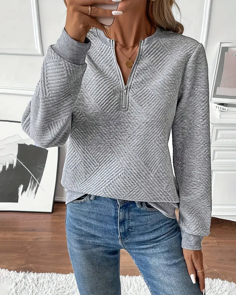 Half-Zip Casual Long Sleeve Sweatshirt