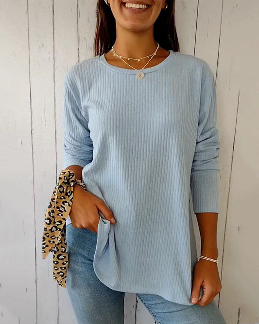 Long sleeve crew neck top