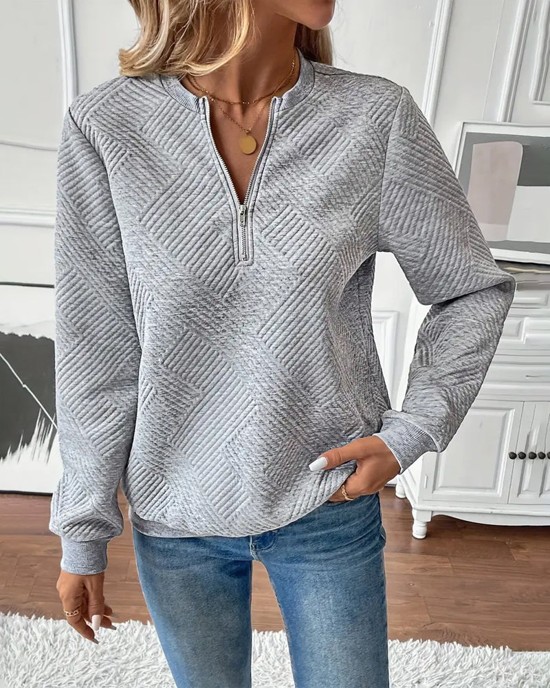 Half-Zip Casual Long Sleeve Sweatshirt